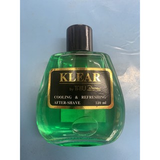 Klear Aftershave by Tabu เคลีย อาฟเตอร์เชฟ ตาบู ขวดแก้ว ขนาด 120 มล. (ช่วยให้เย็น สดชื่น หลังจากโกนหนวดเสร็จ)(ของหายาก)