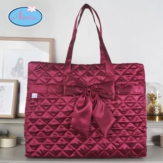Nantitaกระเป๋าผ้าใบใหญ่ใส่หรับเดินทางผ้าซาติน BS001L