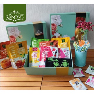 RANONG GIFT SET 🎁 PARTY SET - ชาเขียว ผงชาเขียวมัทฉะ ชามะนาว ชาไทย ชาดีท๊อกซ์ ชาไฟเบอร์ ชาระบาย