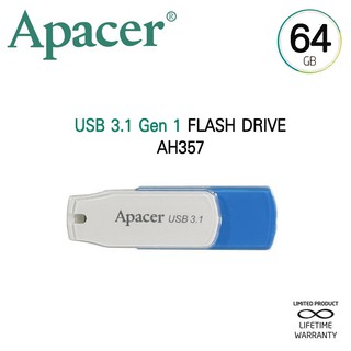 Apacer AH357 USB3.1 แฟลชไดร์ฟ 64GB (Apacer AP64GAH357U-1)