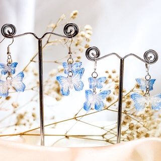 ต่างหูเรซิ่นรุ่น blue butterfly