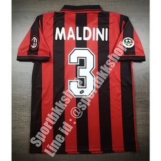 [Retro] - AC Milan Home เอซี มิลาน เหย้า 1995/96 Full Option พร้อมเบอร์ชื่อ 3 MALDINI