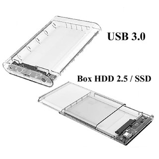 กล่องใส่ฮาร์ดดิสก์แบบใส 2.5 นิ้ว USB 3.0 SATA Box HDD 2.5 / SSD