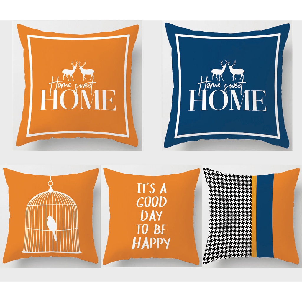 <COD> ปลอกหมอนอิง สีดํา สีขาว 60x60 50x50 45x45 40x40 สําหรับตกแต่งโซฟา บ้าน รถยนต์