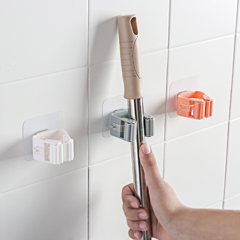 Mop Broom Clips Holder Wall Mounted Hanger Mop Etc, Klip Penyangkut Penyapu di dinding