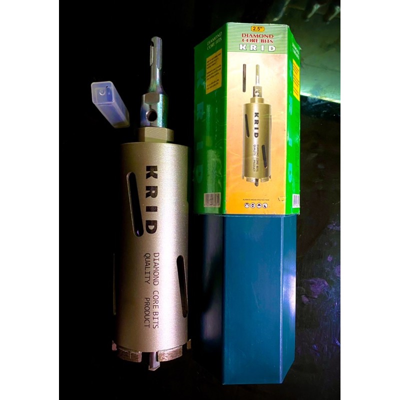 โฮลซอเจาะคอนกรีตขนาด 2.5” ยี่ห้อ KRID กระบอกเจาะปูน ฟันเพชร สำหรับงานแอร์ ไฟฟ้า และงานก่อสร้าง