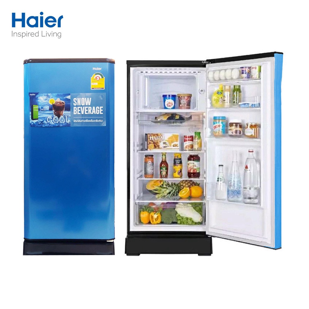 6MYK Haier ตู้เย็น 1 ประตู ความจุ 6.3 คิว รุ่น HR-ADBX18-CB (สีฟ้า)