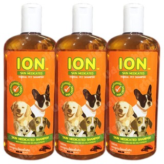 Ion Dog Herbal Shampoo Skin Nourishment Formula for Sensitive Skin Short Hair 500ml (3 bottles) แชมพู สมุนไพร สุนัข