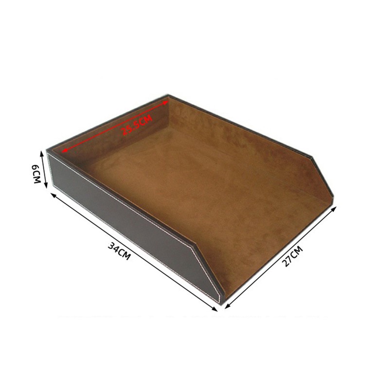 Pu Leather Collection Letter Tray, Leather Paper Tray