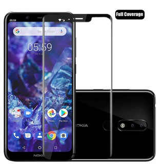 2 PCS ฟิล์มกระจกนิรภัย เต็มจอ Nokia 5.1 Plus อุปกรณ์กันรอยหน้าจอ Nokia 5 Nokia5.1 Plus Nokia5 กระจก กระจกนิรภัย