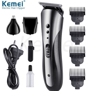 Kemei All In1 เครื่องโกนหนวดเครา และจมูก แบบชาร์จไฟได้ 4 In 1 สําหรับผม และจมูก KM-1419