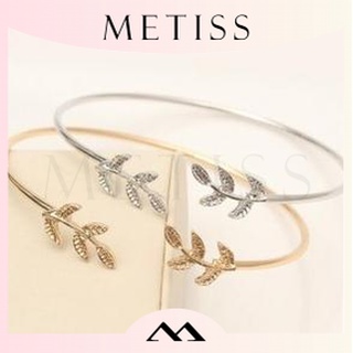 Metiss สร้อยข้อมือ ใบมะกอก ปรับได้ สําหรับผู้หญิง