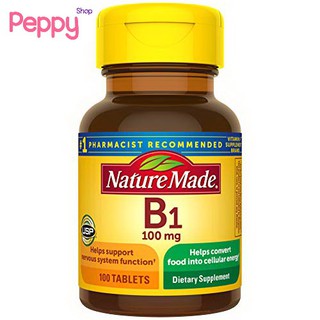 Nature Made Vitamin B-1 (100 mg) 100 Tablets วิตามินบี 1 (100 มิลลิกรัม) 100 เม็ด