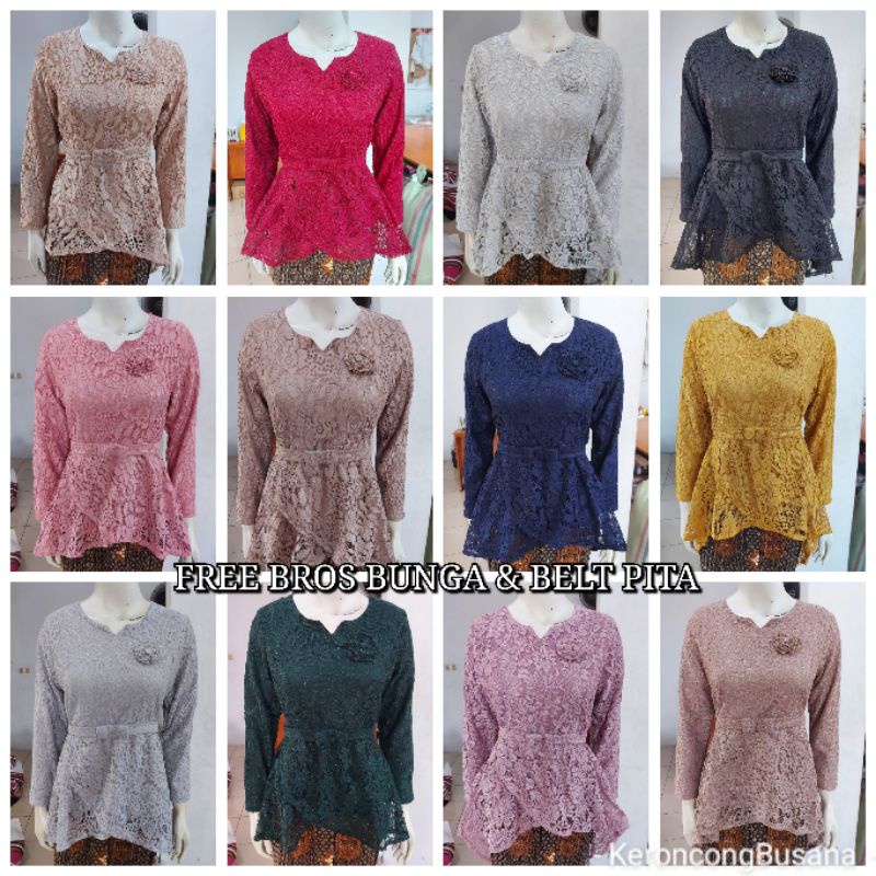 (Br93P) Blouse Tops Brocade Penguin Stacked Cross full Brocade Cool Kerncongclothing