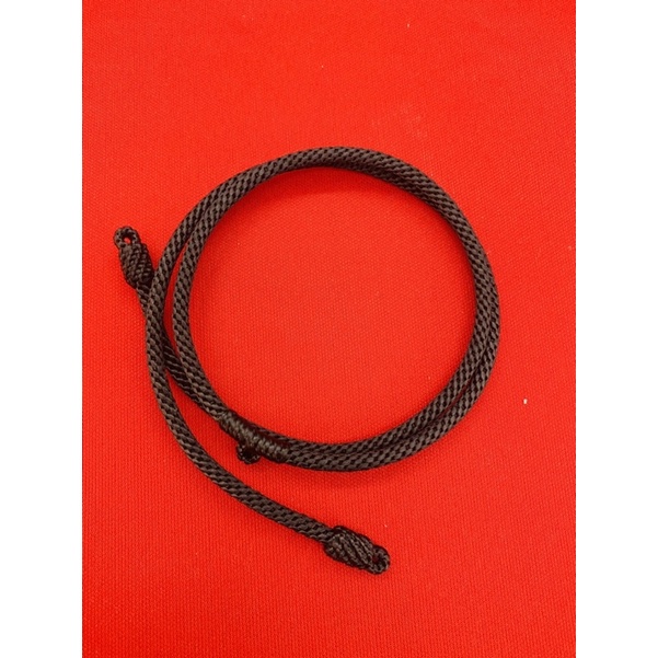 สร้อยคอเชือกเทียนถัก 2 ห่วงหน้า ขนาดเส้น 3.5 mm