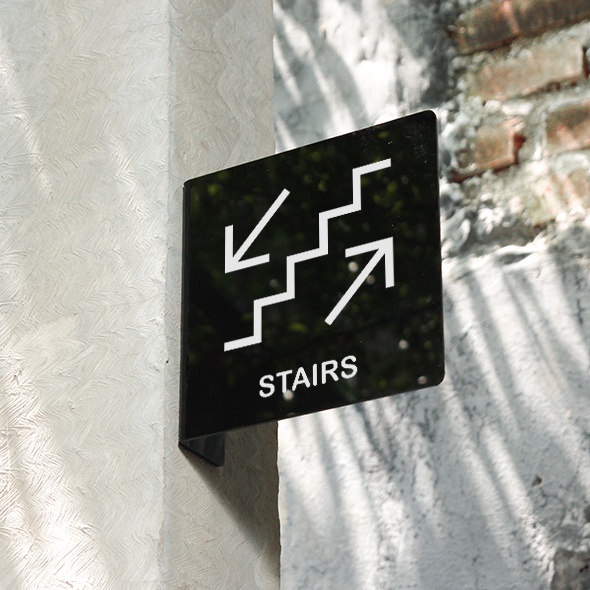 Signage Acrylic Pop Up Sign Square 15x15 cm - บันได