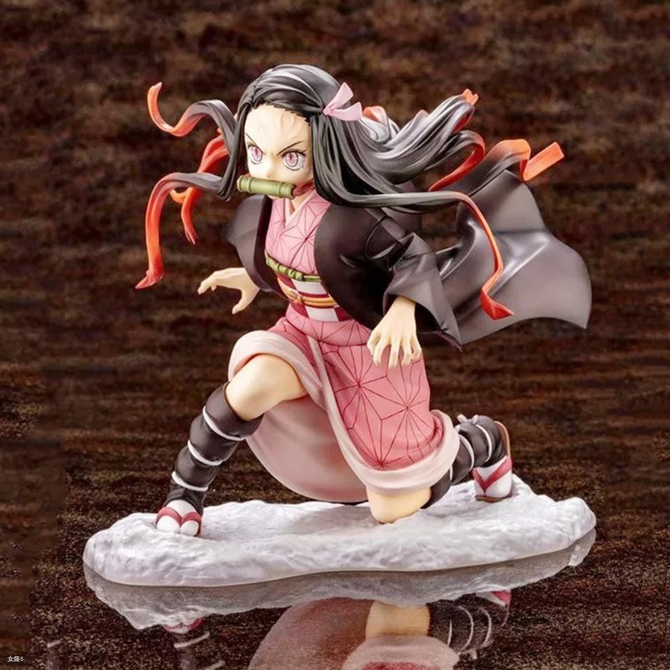 ของเล นฟ กเกอร ต วการ ต น 15 ซม 15cm Anime Figurine Demon Slayer Kimetsu No Yaiba Kamado Nezuko Figure Pvc Model Toys Japan Comic Character Change Face 1 132