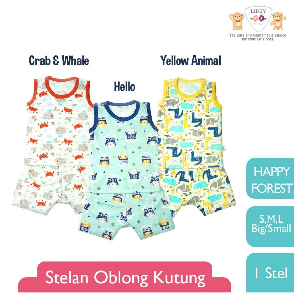 Robihah LIBBY BABY SLEEP SLEEVED SET HAPPY FOREST SERIES SHORTS