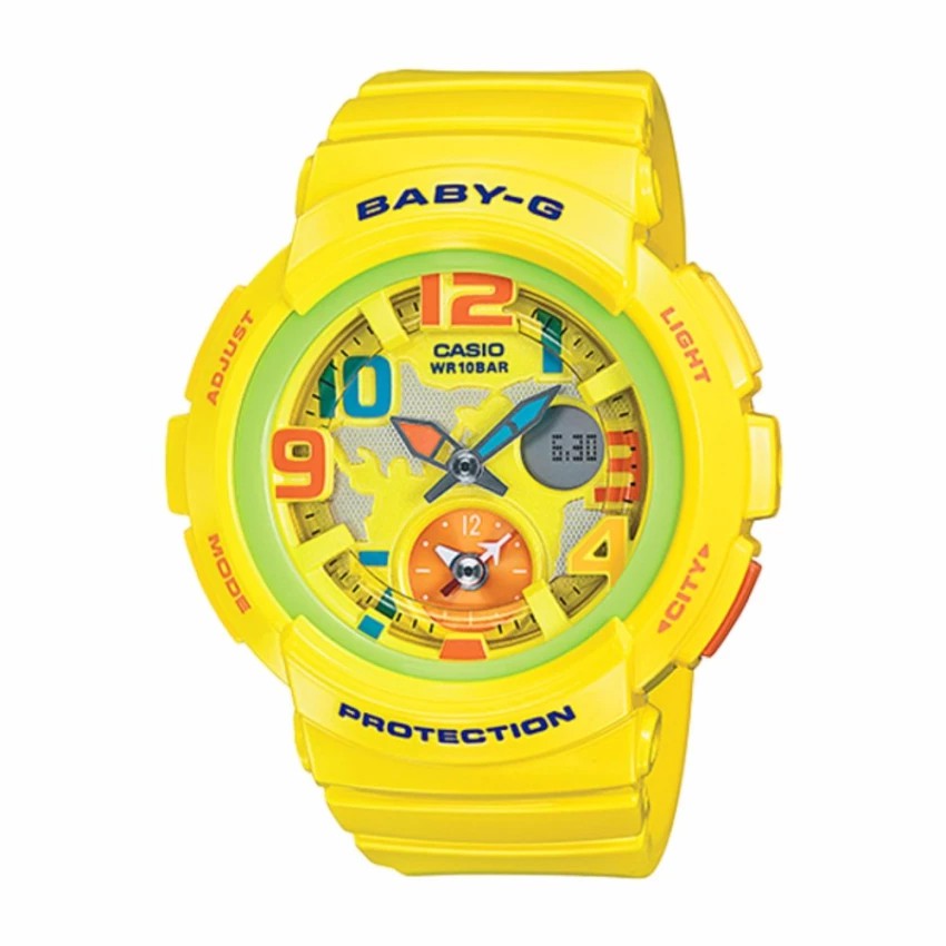 Casio Baby-G นาฬิกาข้อมือผู้หญิง สีเหลือง สายเรซิ่น รุ่น BGA-190-9B