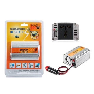 PP ตัวแปลงไฟรถเป็นไฟบ้าน Power Inverter 12v DC to AC 220V 50Hz Auto Inverter 200W