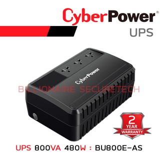 CYBERPOWER เครื่องสำรองไฟ (UPS) รุ่น BU800E-AS (800VA 480W)