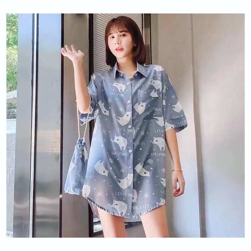 ชุดนอนพร้อมถุงผ้า ผ้าใส่สบาย