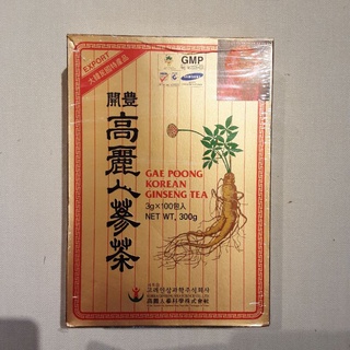 เครื่องดื่มโสมเกาหลี เกปุง GAE POONG KOREAN GINSENG TEA นำเข้าจากเกาหลี รับรองคุณภาพมาตรฐาน GMP (1 กล่อง บรรจุ 100 ซอง)