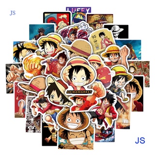 Js สติกเกอร์ ลายการ์ตูน One Piece Luffy Graffiti สําหรับติดตกแต่งกระเป๋าเดินทาง 50 ชิ้น