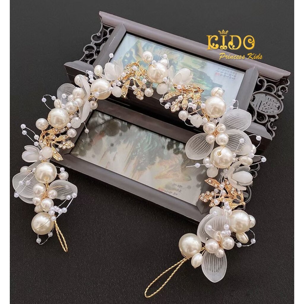 คาดผมเด็ก(หน้าร้านอยู่รัชดา)KF521เส้นคาดผมดอกไม้สีฟ้า มงกุฎเจ้าหญิง **ไม่มีริบบิ้น** - รูปที่ 6