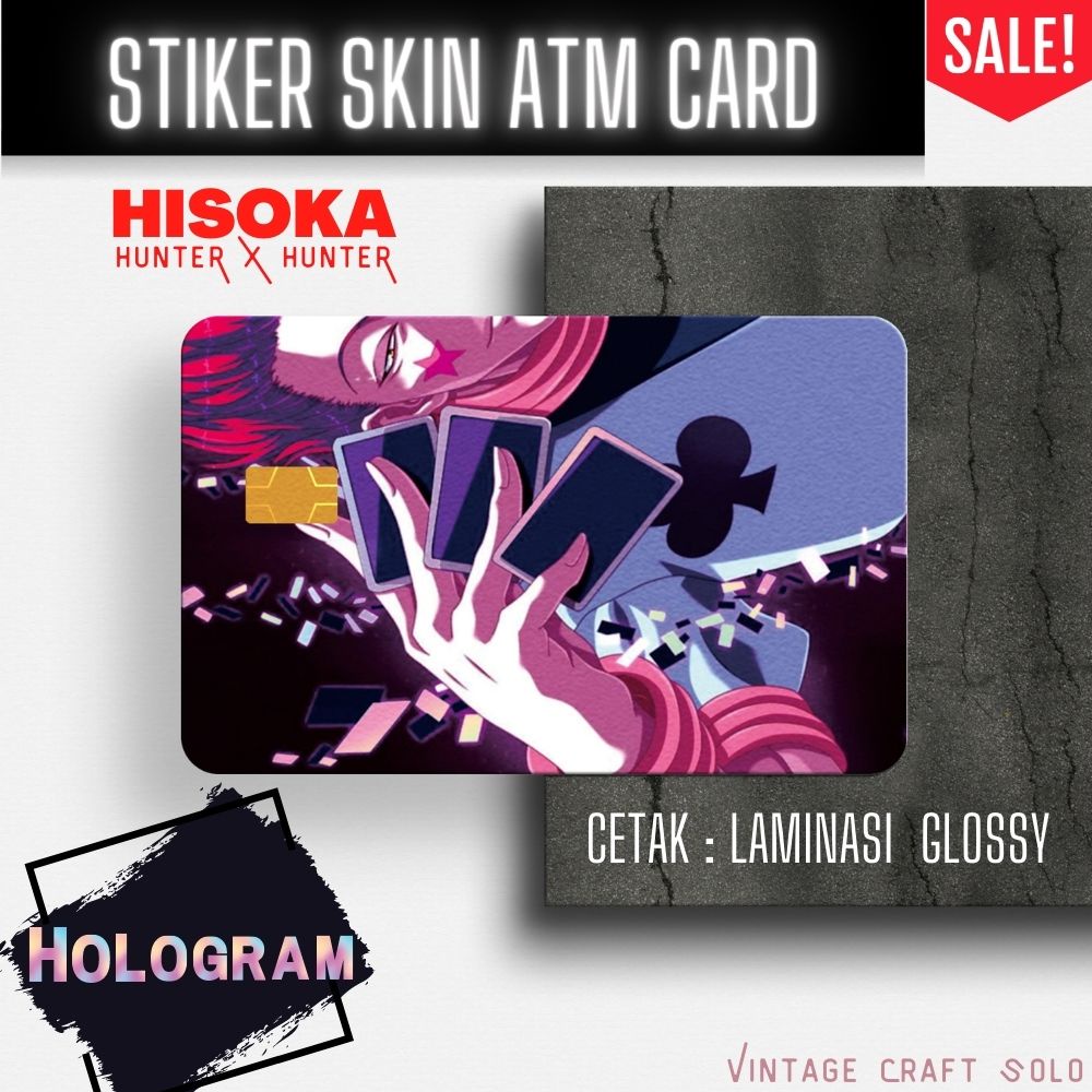 สติกเกอร์การ์ด ATM Hunter X Hunter Hisoka Hologram Premium บรรจุฟรี Keren
