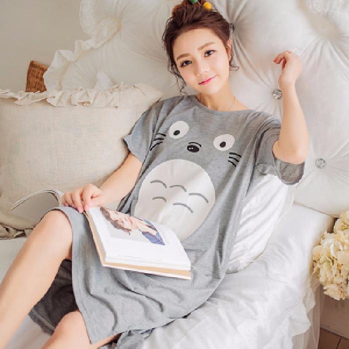 ชุดนอนแขนสั้น เพื่อนบ้าน Totoro ของฉัน แต่งตัว การ์ตูน น่ารัก เสื้อผ้าหน้าแรก นักเรียน หญิงสาว ฤดูร้อน เสื้อกางเกงนอน