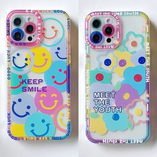 เคสโทรศัพท์มือถือแบบนิ่ม กันรอยเลนส์กล้อง ลายดอกไม้หน้ายิ้ม สําหรับ Samsung Galaxy A03 A03S A02S A21S A20S A10S A22 A31 A32 A02 M02 A11 M11 A12 M12 A52 A52S A72 A51 A71 A50 A50S 4G 5G