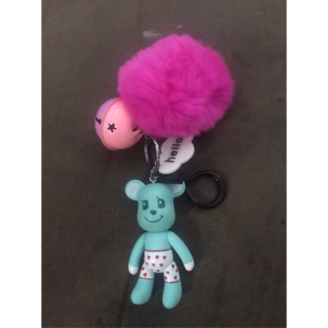 พวงกุญแจปอมขนนุ่ม+teddy bear
