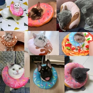 😼BHQ😼ปลอกคอกันเลีย คอลล่าแมว กันเลีย กันเกา นุ่มนิ่มน่านเลียทรงโดนัท คอลล่าโดนัท ปลอกคอ