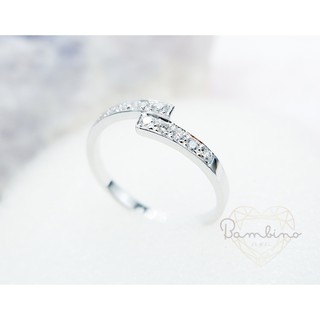 แหวนเพชรแถวไขว้ 0.18ct. ตัวเรือนทองคำขาว 18K White gold. ราคาลดพิเศษ