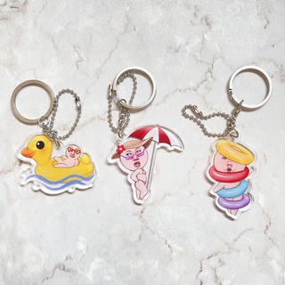 พวงกุญแจ KEY RING :: FUNNY FACE on the beach