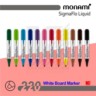 ปากกาไวท์บอร์ด Monami SigmaFlo Liquid 220 หัวกลม ชุด 6 และ 12 สี