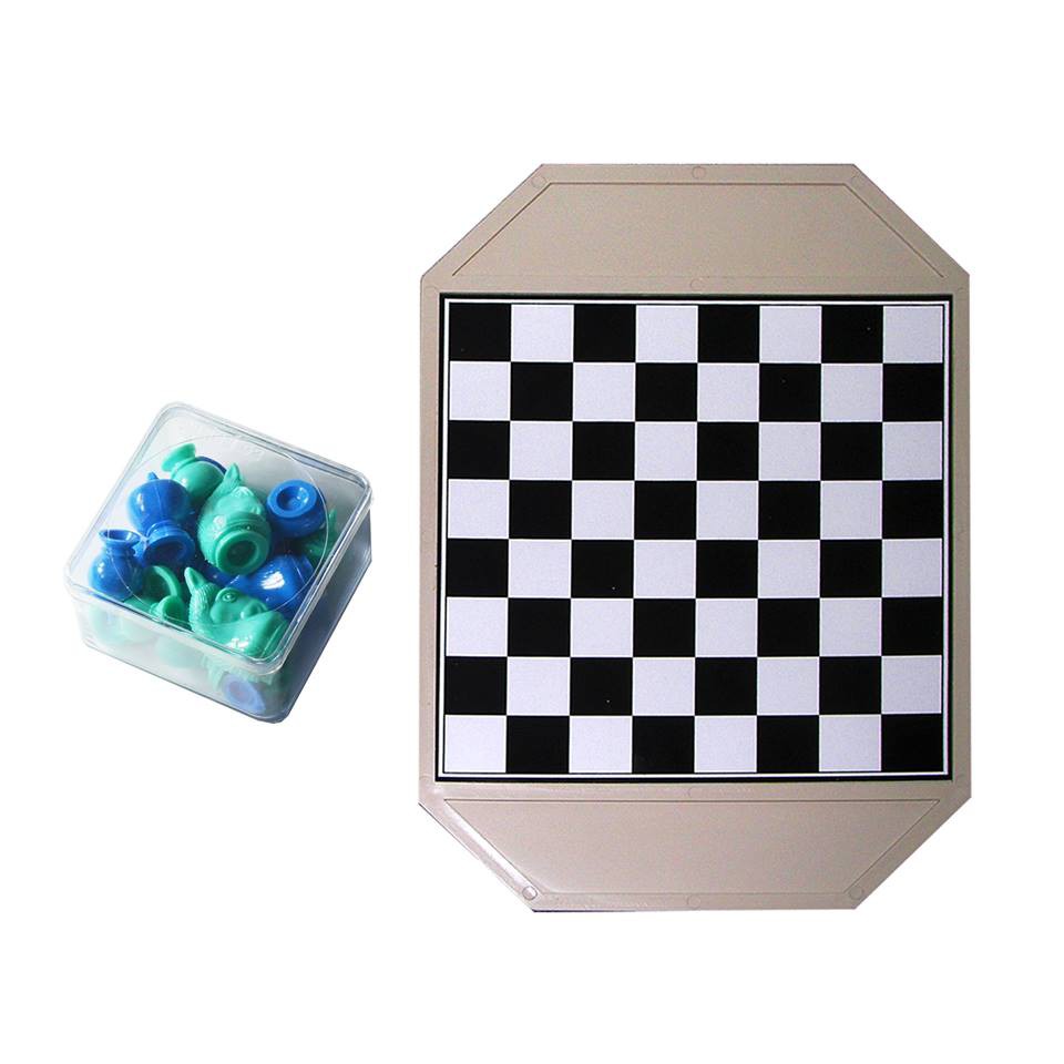 sale หมากรุกไทย พลาสติก (สีฟ้า-เขียว) พร้อมกระดานพลาสติก เกมส์หมากรุก เกมกระดาน Thai Chess