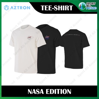 Aztron x Nasa Tee สีดำ Nasa Edition เสื้อยืด คอกลม ผ้าฝ้าย 100%