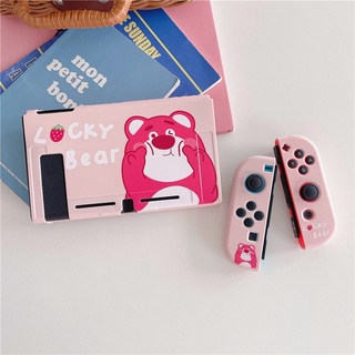 Nintendo Switch OLED เคส SO น่ารัก ซน 【 LUCKY Bear 】เคส TPU นิ่ม คอนโซลเกม ที่จับ วาดภาพ กล่องเก็บของ เคสสวิตช์ กันกระแทก