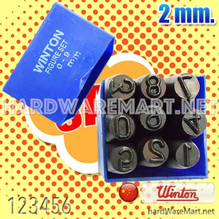 เหล็กตอกตัวเลข 0-9 2mm. WINTON metal stamping numbers ตอกโลหะ ตอกหนัง ตอกสร้อย