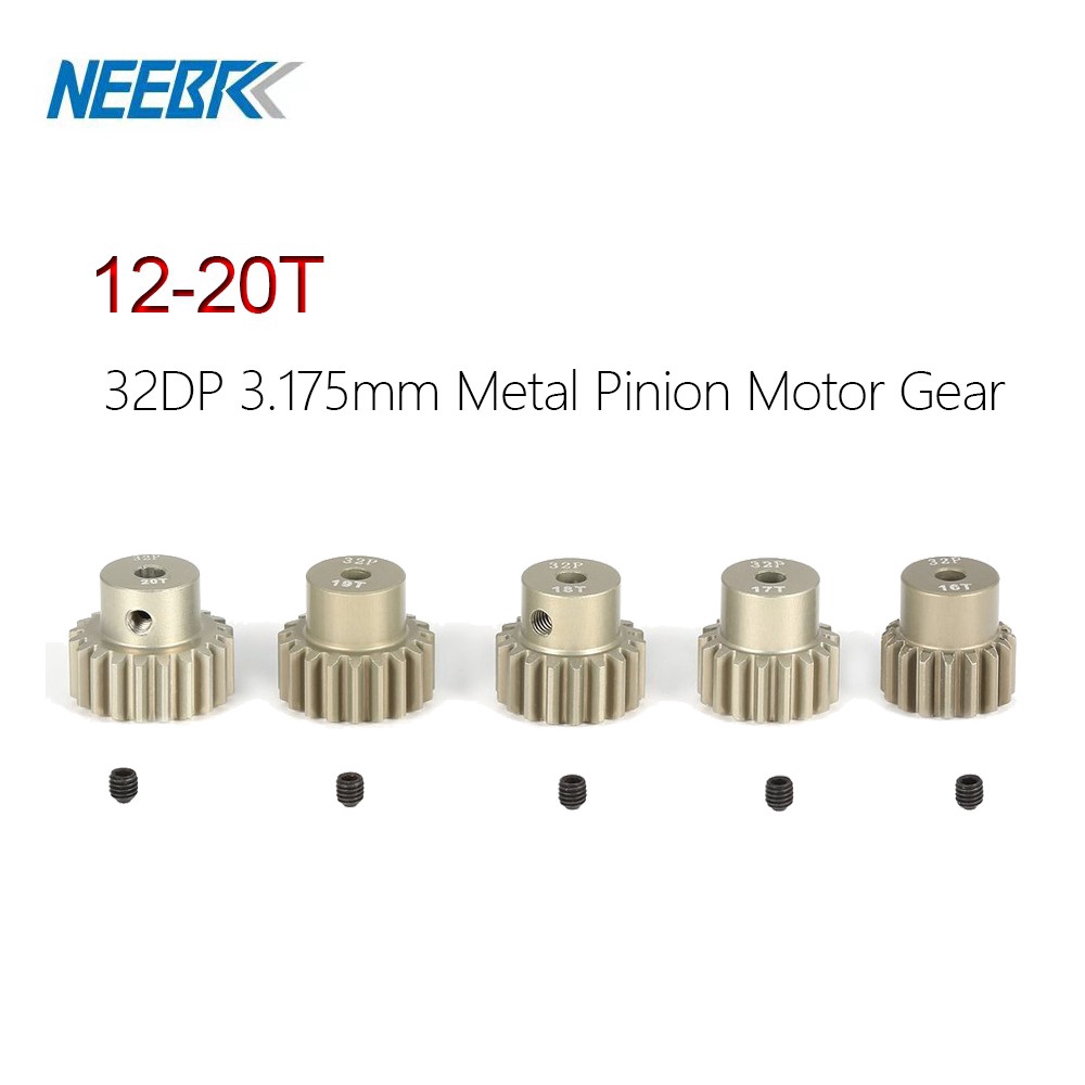 ชุดเฟืองมอเตอร์โลหะ 32 Dp 3 . 175 มม . 12 T 13 T 14 T 15 T 16 T 17 T 18 T 19 T 20 T สําหรับ 1 / 10 Rc Car Truck