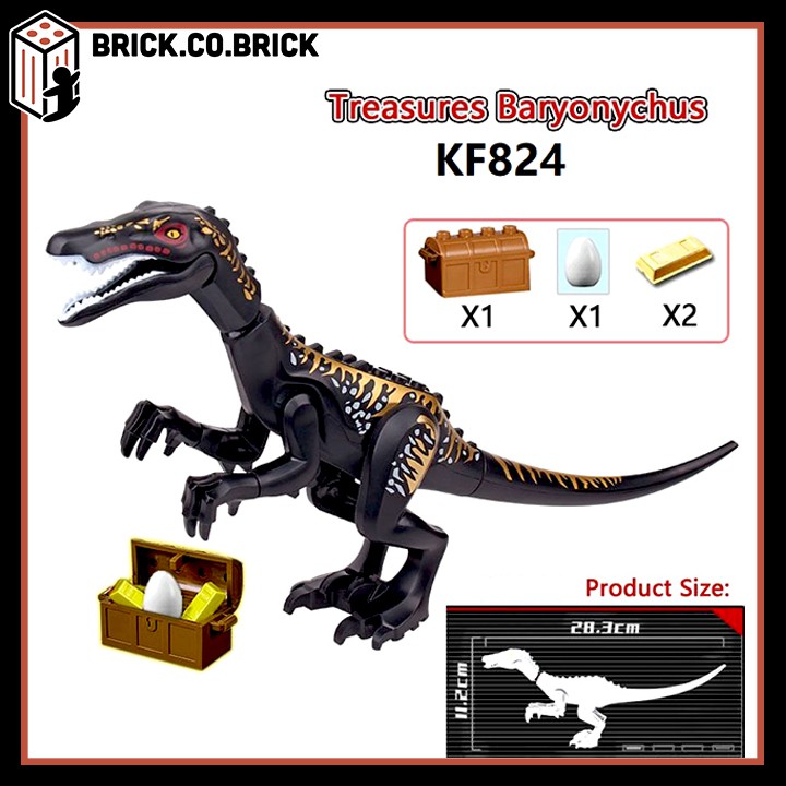 ไดโนเสาร ์ รุ ่ น Minifigure ไดโนเสาร ์ T Rex Raptor Triceratops Indoraptor KF824 ประกอบของเล ่ น
