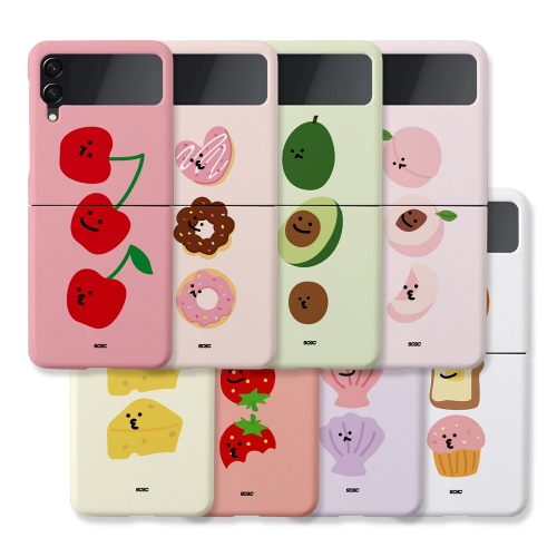 🇰🇷 【Z Flip 4 / 3 Korean Phone Case 】 Cute Dessert Samsung Galaxy Slim Case Polycarbonate Handmade From Korea