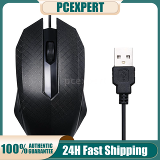 PCER◆3-Button USB Optical Wired Mouse with 1.1M Cord Compatible with Windows 7/8/10/XP MacOS