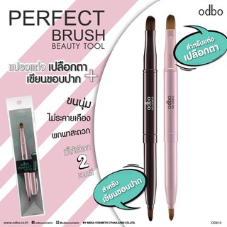 🌟 แปรงเขียนขอบปาก พร้อม แปรงแต่งเปลือกตา โอดีบีโอ  ODBO PERFECT BRUSH  OD810