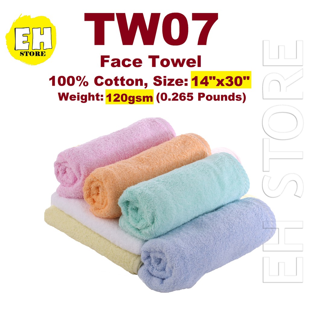 Oren Sport- TW07 Hand Towel 100% Cotton - สีขาว/tw0704 เหลือง/tw0710 สีฟ้าอ่อน/เขียวอ่อน/ชมพู/ส้ม/หน