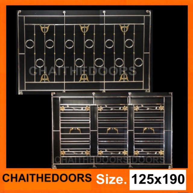 ❤️ แจ้งลายทางแชทค่ะ💕พร้อมส่ง❤️เหล็กดัดหน้าต่างสแตนเลส  1.25x1.90ม. แข็งแรง ทนทาน