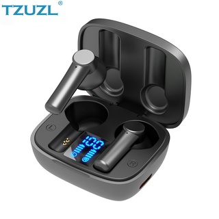 Tzuzl LB-8 TWS หูฟังบลูทูธไร้สาย สเตอริโอ ตัดเสียงรบกวน หูฟัง LED พร้อมเคสชาร์จ ควบคุมแบบสัมผัส ชุดหูฟังกีฬา