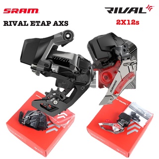 Sram RIVAL ETAP AXS D1 กรงตีนผีหน้า หลัง ความเร็ว 2X12 พร้อมที่ชาร์จแบตเตอรี่ สําหรับจักรยานเสือหมอบ